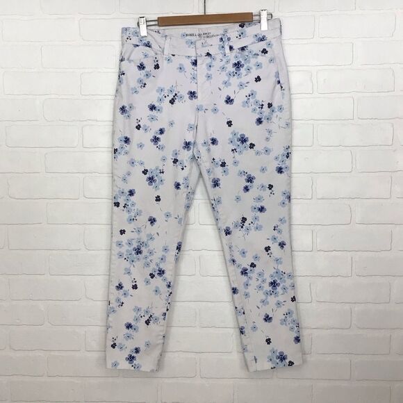 GAP Khakis crop ankle pants slim city white and blue liberty floral chino Pixi 8 - Picture 16 of 16